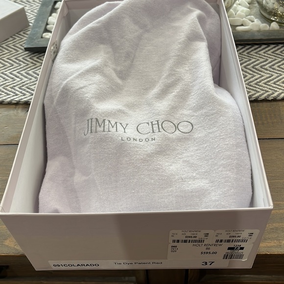 Tie Dye Patent Red Jimmy Choo Heels size 37 - Picture 6 of 6